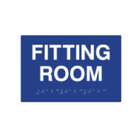 ADA Compliant Fitting Room Sign with Tactile Text and Grade 2 Braille - 6x4