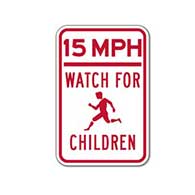 Choose the Speed Limit and Colors you Want for this Watch For Children Sign - 12X18 - Reflective rust-free heavy gauge aluminum Slow Down and Children At Play signs
