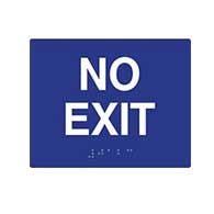 ADA Compliant No Exit Signs with Raised Text and Grade 2 Braille - 5x4