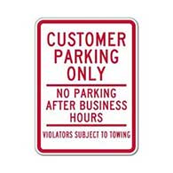 Customer Parking Only Sign No Parking After Business Hours - 18x24