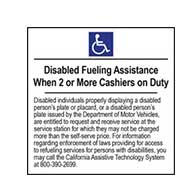 Disabled Fueling Assistance Available When 2 Or More Cashiers on Duty - 6x6- Package of 3 Labels or Window Decals