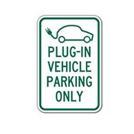 Electric or Plug-In Vehicle Only Parking Sign - 12x18 - Reflective Rust-Free Heavy Gauge Aluminum Electric Vehicle Parking Signs