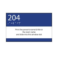 ADA Compliant Custom Room Number Sign with Window Name Slot 8x5