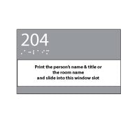 Custom Room Number Sign With Name Slot - 8x5 - Brushed Aluminum