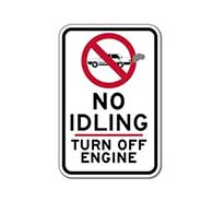 No Idling Turn Off Engine Sign -12x18 - Reflective Rust-Free Heavy Gauge Aluminum No Idling Parking Area Signs