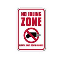 No Truck Idling Zone Please Shut Down Engines Sign -12x18 - Reflective Rust-Free Heavy Gauge Aluminum No Idling Signs