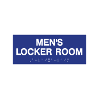 ADA Mens Locker Room Sign with Tactile Text and Grade 2 Braille - 10x4
