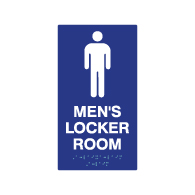 ADA Mens Locker Room Sign with Male Pictogram, Tactile Text and Grade 2 Braille - 11x6