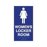 ADA Women's Locker Room Sign with Female Pictogram, Tactile Text and Grade 2 Braille - 11x6