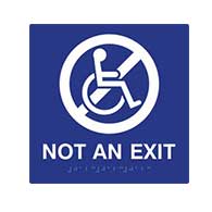 ADA Not An Exit Sign with Text, Symbol, and Braille - 8x8