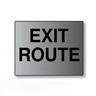 ADA Exit Route Sign - 5x4 - Brushed Aluminum
