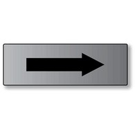 ADA Signs: This Tactile (raised image) Arrow Sign can be used with any ADA Braille sign to indicate direction. Brushed Aluminum ADA Signs are an attractive alternative to plastic ADA signs.