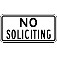 Buy Private Property No Soliciting Door Signs - 12x6