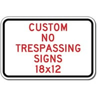 Modern Block Premium Brushed Aluminum Sign 5-Pack 18x12 CGSignLab No Trespassing 