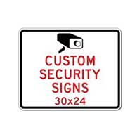 Custom Video Security and Custom Camera Surveillance Signs - 30x24 - Rust-Free Heavy-Gauge Aluminum Reflective Custom Security Signs