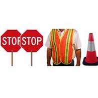 School Crossing Guard Kit - Includes (2) STOP Paddle Signs, (2) Reflective Vests, (3) Reflective Safety Cones