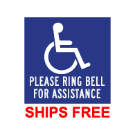 ADA Please Ring Bell For Assistance Decal