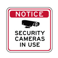 Notice Security Cameras In Use Sign - 18X12 - Reflective rust-free heavy-gauge aluminum Video Security Signs