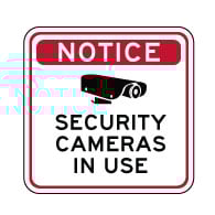 Notice Security Cameras In Use Sign - 18X12 - Reflective rust-free heavy-gauge aluminum Video Security Signs