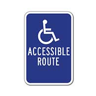 Wheelchair Accessible Route Sign - 12x18 - No Arrows - Reflective Rust-Free Heavy Gauge Aluminum ADA Access Signs
