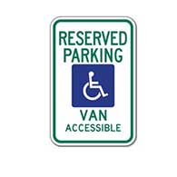 Federal R7-8-MOD Van Accessible Handicapped Parking Sign - 12x18 - Reflective Rust-Free Heavy Gauge Aluminum Handicapped Parking Signs from STOP Signs and More!