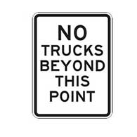 No Trucks Beyond This Point Signs - 18x24 - Reflective Rust-Free Heavy Gauge Aluminum Parking Lot and Road Signs