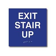 ADA Compliant Exit Stair Up Signs with Raised Text and Grade 2 Braille - 6x6