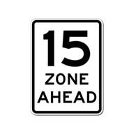 Choose the Speed and Colors You Want for this Custom Speed Zone Ahead Sign - 18x24- Reflective rust-free heavy gauge aluminum Speed Limit Signs from STOPSignsAndMore.com