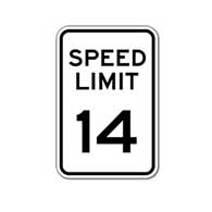 14 MPH Speed Limit Sign - 12X18 - Choose Your Speed Limit and Colors