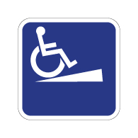 Outdoor Rated Aluminum Wheelchair Ramp Sign - With or Without Directional Arrow - 12x12 - Reflective Rust-Free Heavy Gauge (.063) Aluminum ADA Signs