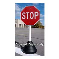Buy 70-Pound Portable Recycled Rubber Sign Bases with PVC Post and Sign Mounting Hardware