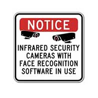 Infared Security Cameras With Face Recognition Software Sign - 18x18