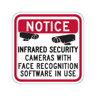 Face Recognition Security Cameras Sign - 12x12