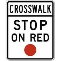 R10-23 Crosswalk Stop On Red Sign - 24x30