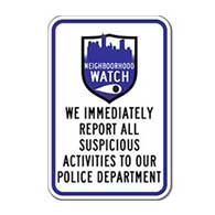 Neighborhood Crime Watch Shield Sign - 12x18