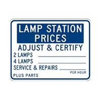 Lamp Station Price Sign - 24x18