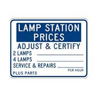 Lamp Station Price Sign - 24x18