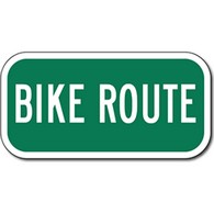 Bike Route Warning Sign 12x6