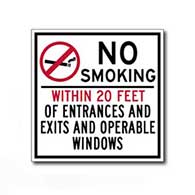 No Smoking Within 20 Feet Of Entrances And Exits And Operable Windows - 6x6 - Non-Smoking Area Signs