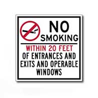 No Smoking Within 20 Feet Of Entrances And Exits And Operable Windows - 6x6 - Non-Smoking Area Signs