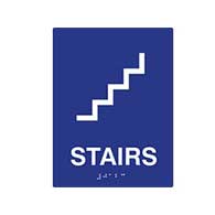 ADA Compliant Stairs Sign with Tactile Text and Grade 2 Braille - 6X8