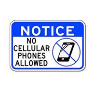 Notice No Cellular Phones Allowed Sign - 18x12 - Reflective Rust-Free Aluminum No Cell Phones Allowed Signs