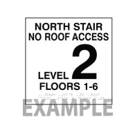 ADA Stairwell Floor Number Signs with Tactile Text and Braille - 12x12