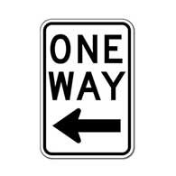 R6-2L One Way Signs With Left Arrow - 12X18 - Official MUTCD Reflective Rust-Free Heavy Gauge Aluminum Road Signs