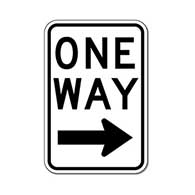 R6-2L One Way Signs With Right Arrow - 12X18 - Official MUTCD Reflective Rust-Free Heavy Gauge Aluminum Road Signs