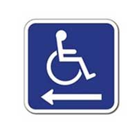 ADA Handicapped Wheelchair Accessible Symbol Signs - Left Arrow - 12x12 - Reflective Rust-Free Heavy Gauge Aluminum