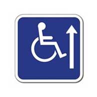 ADA Handicapped Wheelchair Accessible Signs with Ahead Arrow - 12x12  - Reflective Rust-Free Heavy Gauge Aluminum