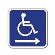 ADA Wheelchair Accessible Symbol Signs - Right Arrow - 12x12