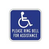 Please Ring Bell For Assistance Signs 12x12 - Reflective rust-free aluminum outdoor-rated Ring Bell For Assistance Signs