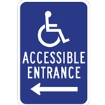 B-Stock: ADA Handicap Access Entrance Signs with Left Arrow - 12x18